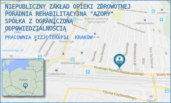 PRACOWNIA FIZJOTERAPII - NIEPUBLICZNY ZAKŁAD OPIEKI ZDROWOTNEJ PORADNIA REHABILITACYJNA "AZORY" SPÓŁKA Z OGRANICZONĄ ODPOWIEDZIALNOŚCIĄ - UL. NAŁKOWSKIEGO 1,  KRAKÓW