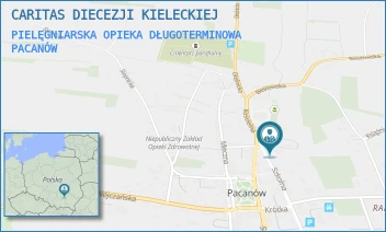 PIELĘGNIARSKA OPIEKA DŁUGOTERMINOWA - CARITAS DIECEZJI KIELECKIEJ - KOŚCIELNA 17,  PACANÓW