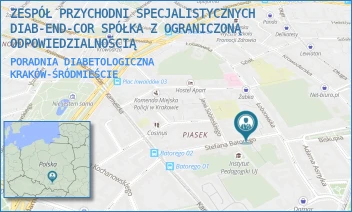 PORADNIA DIABETOLOGICZNA - ZESPÓŁ PRZYCHODNI SPECJALISTYCZNYCH DIAB-END-COR SPÓŁKA Z OGRANICZONĄ ODPOWIEDZIALNOŚCIĄ - UL. S. BATOREGO 3,  KRAKÓW-ŚRÓDMIEŚCIE