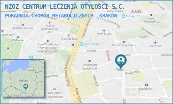PORADNIA CHORÓB METABOLICZNYCH - NZOZ CENTRUM LECZENIA OTYŁOŚCI S.C. - GARNCARSKA 8,  KRAKÓW