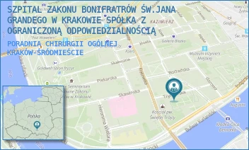 PORADNIA CHIRURGII OGÓLNEJ - SZPITAL ZAKONU BONIFRATRÓW ŚW.JANA GRANDEGO W KRAKOWIE SPÓŁKA Z OGRANICZONĄ ODPOWIEDZIALNOŚCIĄ - TRYNITARSKA 11,  KRAKÓW-ŚRÓDMIEŚCIE