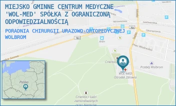 PORADNIA CHIRURGII URAZOWO-ORTOPEDYCZNEJ - MIEJSKO GMINNE CENTRUM MEDYCZNE "WOL-MED" SPÓŁKA Z OGRANICZONĄ ODPOWIEDZIALNOŚCIĄ - UL. SKALSKA 22,  WOLBROM
