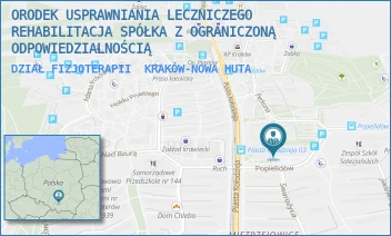 DZIAŁ FIZJOTERAPII - ORODEK USPRAWNIANIA LECZNICZEGO REHABILITACJA SPÓŁKA Z OGRANICZONĄ ODPOWIEDZIALNOŚCIĄ - UL. OS. PIASTÓW 40/P216,  KRAKÓW-NOWA HUTA