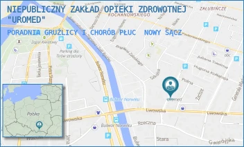 PORADNIA GRUŹLICY I CHORÓB PŁUC - NIEPUBLICZNY ZAKŁAD OPIEKI ZDROWOTNEJ "UROMED" - UL. JANA KOCHANOWSKIEGO 4,  NOWY SĄCZ