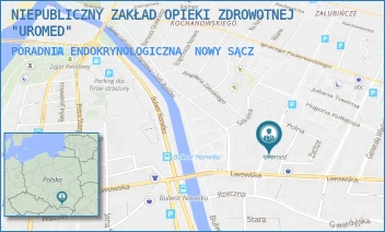 PORADNIA ENDOKRYNOLOGICZNA - NIEPUBLICZNY ZAKŁAD OPIEKI ZDROWOTNEJ "UROMED" - UL. JANA KOCHANOWSKIEGO 4,  NOWY SĄCZ