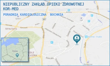 PORADNIA KARDIOLOGICZNA - NIEPUBLICZNY ZAKŁAD OPIEKI ZDROWOTNEJ KOR-MED - UL. NIECAŁA 43,  BOCHNIA