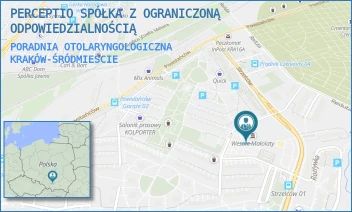 PORADNIA OTOLARYNGOLOGICZNA - PERCEPTIO SPÓŁKA Z OGRANICZONĄ ODPOWIEDZIALNOŚCIĄ - UL. STRZELCÓW 15,  KRAKÓW-ŚRÓDMIEŚCIE