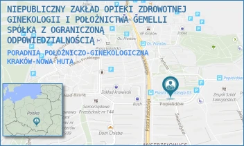 PORADNIA POŁOŻNICZO-GINEKOLOGICZNA - NIEPUBLICZNY ZAKŁAD OPIEKI ZDROWOTNEJ GINEKOLOGII I POŁOŻNICTWA GEMELLI SPÓŁKA Z OGRANICZONĄ ODPOWIEDZIALNOŚCIĄ - OS. PIASTÓW 40,  KRAKÓW-NOWA HUTA