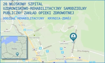 ODDZIAŁ REHABILITACYJNY - 20 WOJSKOWY SZPITAL UZDROWISKOWO-REHABILITACYJNY SAMODZIELNY PUBLICZNY ZAKŁAD OPIEKI ZDROWOTNEJ - UL. PROF. HENRYKA ŚWIDZIŃSKIEGO 4,  KRYNICA-ZDRÓJ