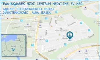 GABINET PIELĘGNIARSKIEJ OPIEKI DŁUGOTERMINOWEJ - EWA SKWAREK NZOZ CENTRUM MEDYCZNE EV-MED - UL. SZPAKÓW 33,  RUDA ŚLĄSKA