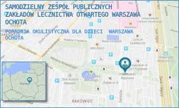 PORADNIA OKULISTYCZNA DLA DZIECI - SAMODZIELNY ZESPÓŁ PUBLICZNYCH ZAKŁADÓW LECZNICTWA OTWARTEGO WARSZAWA OCHOTA - SANOCKA 6,  WARSZAWA OCHOTA