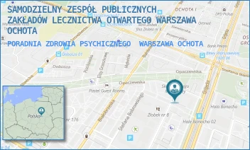 PORADNIA ZDROWIA PSYCHICZNEGO - SAMODZIELNY ZESPÓŁ PUBLICZNYCH ZAKŁADÓW LECZNICTWA OTWARTEGO WARSZAWA OCHOTA - SKARŻYŃSKIEGO 1,  WARSZAWA OCHOTA