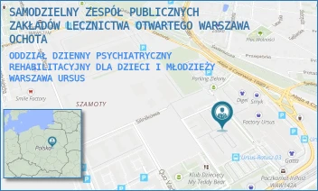 ODDZIAŁ DZIENNY PSYCHIATRYCZNY REHABILITACYJNY DLA DZIECI I MŁODZIEŻY - SAMODZIELNY ZESPÓŁ PUBLICZNYCH ZAKŁADÓW LECZNICTWA OTWARTEGO WARSZAWA OCHOTA - PLAC CZERWCA 1976 ROKU 1,  WARSZAWA URSUS