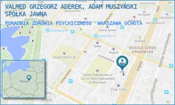 PORADNIA ZDROWIA PSYCHICZNEGO - VALMED GRZEGORZ ADEREK, ADAM MUSZYŃSKI SPÓŁKA JAWNA - GRÓJECKA 126,  WARSZAWA OCHOTA
