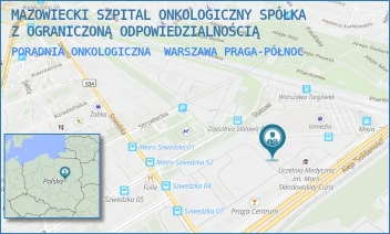 PORADNIA ONKOLOGICZNA - MAZOWIECKI SZPITAL ONKOLOGICZNY SPÓŁKA Z OGRANICZONĄ ODPOWIEDZIALNOŚCIĄ - ALEJA "SOLIDARNOŚCI" 12,  WARSZAWA PRAGA-PÓŁNOC