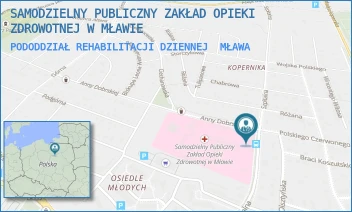 PODODDZIAŁ REHABILITACJI DZIENNEJ - SAMODZIELNY PUBLICZNY ZAKŁAD OPIEKI ZDROWOTNEJ W MŁAWIE - ANNY DOBRSKIEJ 1,  MŁAWA