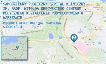 PORADNIA NEUROLOGICZNA - SAMODZIELNY PUBLICZNY SZPITAL KLINICZNY IM. PROF. WITOLDA ORŁOWSKIEGO CENTRUM MEDYCZNEGO KSZTAŁCENIA PODYPLOMOWEGO W WARSZAWIE - CZERNIAKOWSKA 231,  WARSZAWA ŚRÓDMIEŚCIE