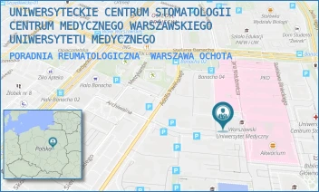 PORADNIA REUMATOLOGICZNA - "CENTRUM MEDYCZNE WARSZAWSKIEGO UNIWERSYTETU MEDYCZNEGO" SPÓŁKA Z OGRANICZONĄ ODPOWIEDZIALNOŚCIĄ - JANA NIELUBOWICZA 5,  WARSZAWA OCHOTA