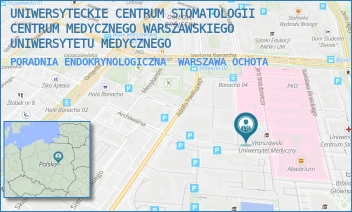 PORADNIA ENDOKRYNOLOGICZNA - "CENTRUM MEDYCZNE WARSZAWSKIEGO UNIWERSYTETU MEDYCZNEGO" SPÓŁKA Z OGRANICZONĄ ODPOWIEDZIALNOŚCIĄ - JANA NIELUBOWICZA 5,  WARSZAWA OCHOTA