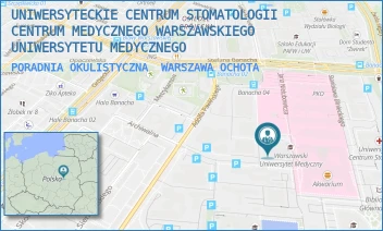 PORADNIA OKULISTYCZNA - "CENTRUM MEDYCZNE WARSZAWSKIEGO UNIWERSYTETU MEDYCZNEGO" SPÓŁKA Z OGRANICZONĄ ODPOWIEDZIALNOŚCIĄ - JANA NIELUBOWICZA 5,  WARSZAWA OCHOTA