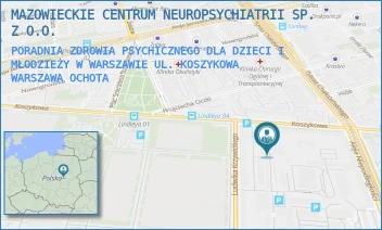 PORADNIA ZDROWIA PSYCHICZNEGO DLA DZIECI I MŁODZIEŻY W WARSZAWIE UL. KOSZYKOWA - MAZOWIECKIE CENTRUM NEUROPSYCHIATRII SP. Z O.O. - KOSZYKOWA 79B,  WARSZAWA OCHOTA