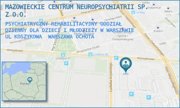 PSYCHIATRYCZNY REHABILITACYJNY ODDZIAŁ DZIENNY DLA DZIECI I MŁODZIEŻY W WARSZAWIE UL KOSZYKOWA - MAZOWIECKIE CENTRUM NEUROPSYCHIATRII SP. Z O.O. - KOSZYKOWA 79B,  WARSZAWA OCHOTA