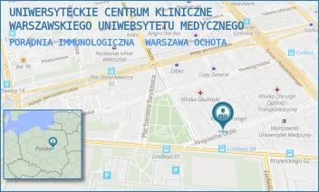PORADNIA IMMUNOLOGICZNA - UNIWERSYTECKIE CENTRUM KLINICZNE WARSZAWSKIEGO UNIWERSYTETU MEDYCZNEGO - WOJCIECHA OCZKI 6,  WARSZAWA OCHOTA