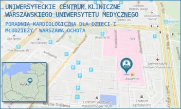 PORADNIA KARDIOLOGICZNA DLA DZIECI I MŁODZIEŻY - UNIWERSYTECKIE CENTRUM KLINICZNE WARSZAWSKIEGO UNIWERSYTETU MEDYCZNEGO - ŻWIRKI I WIGURY 63A,  WARSZAWA OCHOTA