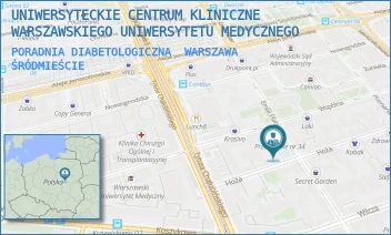 PORADNIA DIABETOLOGICZNA - UNIWERSYTECKIE CENTRUM KLINICZNE WARSZAWSKIEGO UNIWERSYTETU MEDYCZNEGO - EMILII PLATER 21,  WARSZAWA ŚRÓDMIEŚCIE