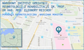 PORADNIA REUMATOLOGICZNA - NARODOWY INSTYTUT GERIATRII, REUMATOLOGII I REHABILITACJI IM. PROF. DR HAB. MED. ELEONORY REICHER - SPARTAŃSKA 1,  WARSZAWA MOKOTÓW