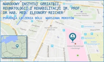 PORADNIA LECZENIA BÓLU - NARODOWY INSTYTUT GERIATRII, REUMATOLOGII I REHABILITACJI IM. PROF. DR HAB. MED. ELEONORY REICHER - SPARTAŃSKA 1,  WARSZAWA MOKOTÓW