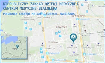 PORADNIA CHORÓB METABOLICZNYCH - NIEPUBLICZNY ZAKŁAD OPIEKI MEDYCZNEJ CENTRUM MEDYCZNE BIAŁOŁĘKA - KSIĄŻKOWA 9,  WARSZAWA