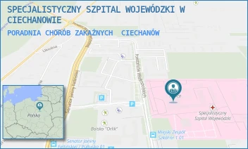 PORADNIA CHORÓB ZAKAŹNYCH - SPECJALISTYCZNY SZPITAL WOJEWÓDZKI W CIECHANOWIE - POWST. WIELKOPOLSKICH 2,  CIECHANÓW