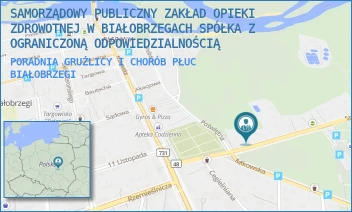 PORADNIA GRUŹLICY I CHORÓB PŁUC - SAMORZĄDOWY PUBLICZNY ZAKŁAD OPIEKI ZDROWOTNEJ W BIAŁOBRZEGACH SPÓŁKA Z OGRANICZONĄ ODPOWIEDZIALNOŚCIĄ - SPACEROWA 10,  BIAŁOBRZEGI