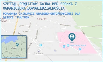 PORADNIA CHIRURGII URAZOWO-ORTOPEDYCZNEJ DLA DZIECI - SZPITAL POWIATOWY GAJDA-MED SPÓŁKA Z OGRANICZONĄ ODPOWIEDZIALNOŚCIĄ - TEOFILA KWIATKOWSKIEGO 19,  PUŁTUSK
