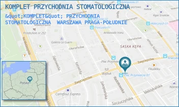 "KOMPLET" PRZYCHODNIA STOMATOLOGICZNA - KOMPLET PRZYCHODNIA STOMATOLOGICZNA - ZWYCIĘZCÓW 28/30,  WARSZAWA PRAGA-POŁUDNIE