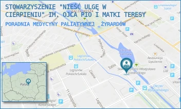 PORADNIA MEDYCYNY PALIATYWNEJ - STOWARZYSZENIE "NIEŚĆ ULGĘ W CIERPIENIU" IM. OJCA PIO I MATKI TERESY - STANISŁAWA WYSPIAŃSKIEGO 6/B,  ŻYRARDÓW