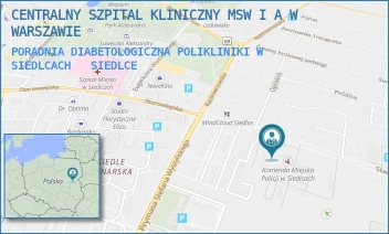 PORADNIA DIABETOLOGICZNA POLIKLINIKI W SIEDLCACH  - CENTRALNY SZPITAL KLINICZNY MSW I A W WARSZAWIE - STAROWIEJSKA 66,  SIEDLCE