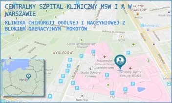 KLINIKA CHIRURGII OGÓLNEJ I NACZYNIOWEJ Z BLOKIEM OPERACYJNYM - CENTRALNY SZPITAL KLINICZNY MSW I A W WARSZAWIE - WOŁOSKA 137,  MOKOTÓW