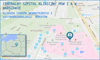 KLINIKA CHORÓB WEWNĘTRZNYCH I GASTROENTEROLOGII - CENTRALNY SZPITAL KLINICZNY MSW I A W WARSZAWIE - WOŁOSKA 137,  MOKOTÓW