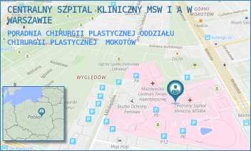 PORADNIA CHIRURGII PLASTYCZNEJ ODDZIAŁU CHIRURGII PLASTYCZNEJ - CENTRALNY SZPITAL KLINICZNY MSW I A W WARSZAWIE - WOŁOSKA 137,  MOKOTÓW
