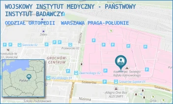 ODDZIAŁ ORTOPEDII - WOJSKOWY INSTYTUT MEDYCZNY - PAŃSTWOWY INSTYTUT BADAWCZY - SZASERÓW 128,  WARSZAWA PRAGA-POŁUDNIE