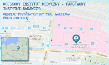 ODDZIAŁ PSYCHIATRYCZNY CZP - WOJSKOWY INSTYTUT MEDYCZNY - PAŃSTWOWY INSTYTUT BADAWCZY - SZASERÓW 128,  WARSZAWA PRAGA-POŁUDNIE