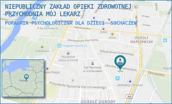 PORADNIA PSYCHOLOGICZNA DLA DZIECI - NIEPUBLICZNY ZAKŁAD OPIEKI ZDROWOTNEJ PRZYCHODNIA MÓJ LEKARZ - UŁANÓW JAZŁOWIECKICH 9/13,  SOCHACZEW