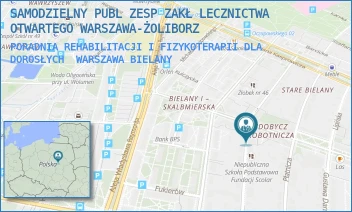 PORADNIA REHABILITACJI I FIZYKOTERAPII DLA DOROSŁYCH - SAMODZIELNY PUBL ZESP ZAKŁ LECZNICTWA OTWARTEGO WARSZAWA-ŻOLIBORZ - KLECZEWSKA 56,  WARSZAWA BIELANY