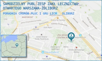 PORADNIA CHORÓB PŁUC I GRULICY - SPZZLO WARSZAWA ŻOLIBORZ-BIELANY - SZAJNOCHY 8,  ŻOLIBORZ