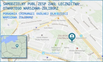 PORADNIA CHIRURGII OGÓLNEJ DLA DZIECI - SAMODZIELNY PUBL ZESP ZAKŁ LECZNICTWA OTWARTEGO WARSZAWA-ŻOLIBORZ - SZAJNOCHY 8,  WARSZAWA ŻOLIBORZ
