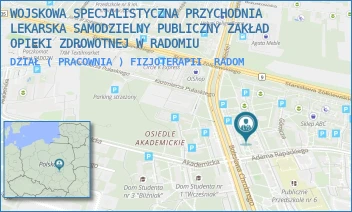 DZIAŁ ( PRACOWNIA ) FIZJOTERAPII - WOJSKOWA SPECJALISTYCZNA PRZYCHODNIA LEKARSKA SAMODZIELNY PUBLICZNY ZAKŁAD OPIEKI ZDROWOTNEJ W RADOMIU - CHROBREGO 50,  RADOM