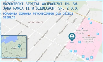 PORADNIA ZDROWIA PSYCHICZNEGO DLA DZIECI - MAZOWIECKI SZPITAL WOJEWÓDZKI IM. ŚW. JANA PAWŁA II W SIEDLCACH  SP. Z O.O. - PONIATOWSKIEGO 26,  SIEDLCE