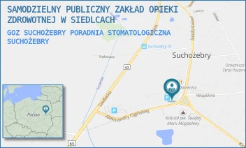 GOZ SUCHOŻEBRY PORADNIA STOMATOLOGICZNA - SAMODZIELNY PUBLICZNY ZAKŁAD OPIEKI ZDROWOTNEJ W SIEDLCACH - ALEKSANDRY OGIŃSKIEJ 11,  SUCHOŻEBRY